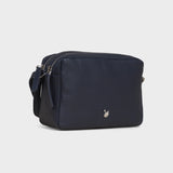 'AVON' Navy Soft Nappa Full Grain Real Leather Crossbody Bag