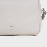 'AVON' Ice Grey Soft Nappa Full Grain Real Leather Crossbody Bag