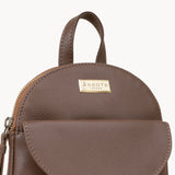 'GEORGE' Tan Mini Pebble Grain Leather Backpack