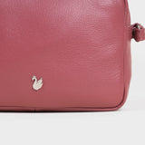 'AVON' Carmine Pink Soft Nappa Full Grain Real Leather Crossbody Bag