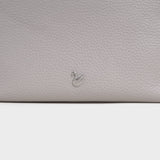 'CITY BAG' Ice Grey Soft Pebble Grain Real Leather Shoulder Bag