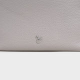 'CITY BAG' Ice Grey Soft Pebble Grain Real Leather Shoulder Bag