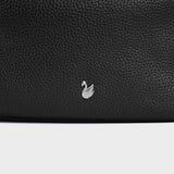 'CITY BAG' Black Soft Pebble Grain Real Leather Shoulder Bag