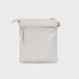 'AMBA' Ice Grey Soft Nappa Full Grain Real Leather Crossbody Bag