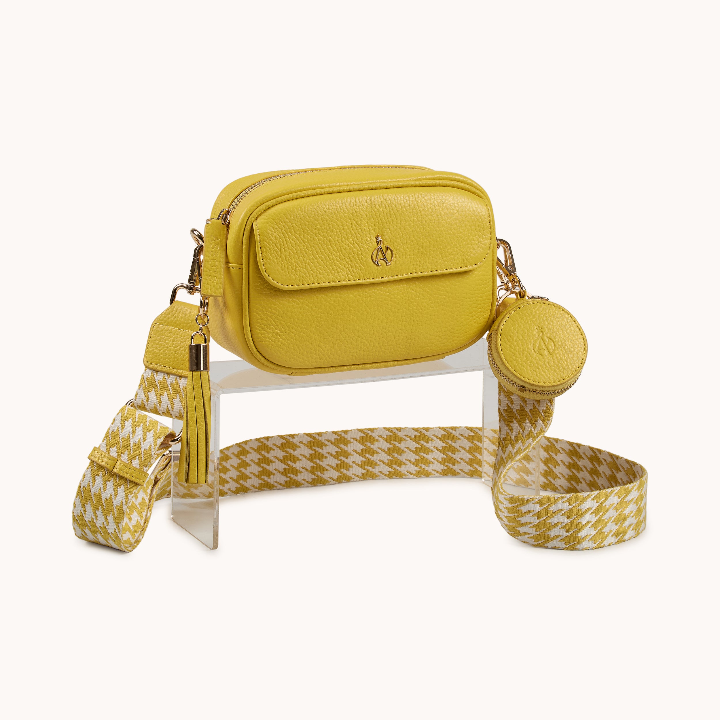'HACKNEY MINI' Sunflower Pebble Grain Real Leather Crossbody Bag