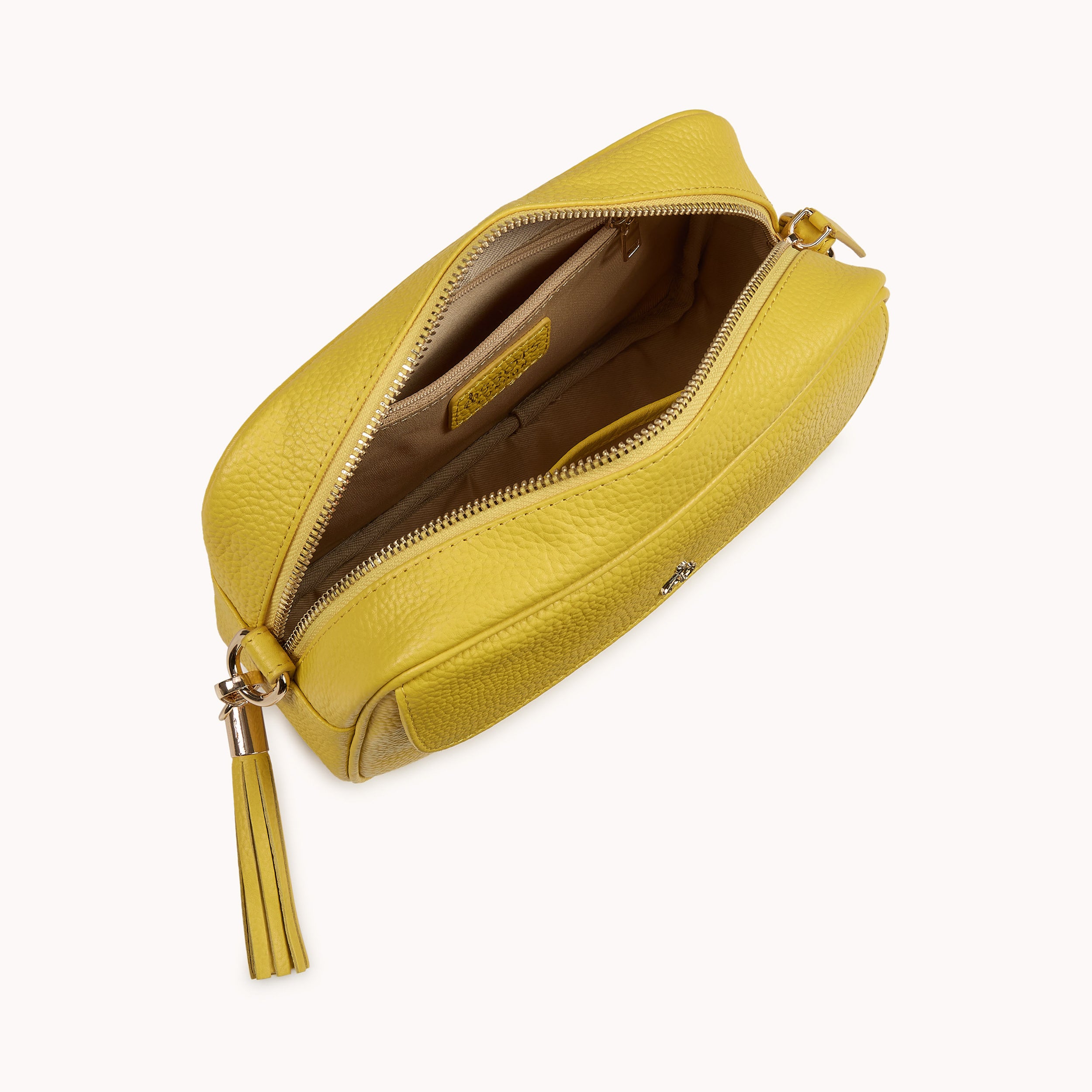 'HACKNEY' Sunflower Pebble Grain Real Leather Crossbody Bag