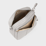 'KEW' Ice Grey Soft Nappa Full Grain Real Leather Crossbody Bag