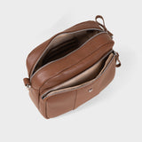 'KEW' Tan Soft Nappa Full Grain Real Leather Crossbody Bag