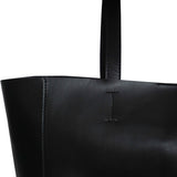'ABINGDON' Black Real Leather Designer Tote Bag