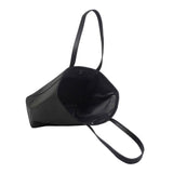 'ABINGDON' Black Real Leather Designer Tote Bag