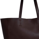'ABINGDON' Burgundy Real Leather Unlined Designer Tote Bag