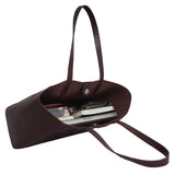'ABINGDON' Burgundy Real Leather Unlined Designer Tote Bag