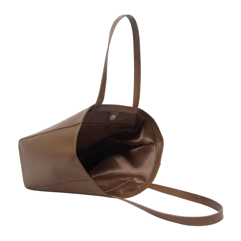 'ABINGDON' Tan Real Leather Designer Tote Bag