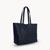 'ABINGDON' Navy Real Leather Designer Tote Bag