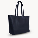 'ABINGDON' Navy Real Leather Designer Tote Bag