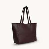 'ABINGDON' Burgundy Real Leather Unlined Designer Tote Bag