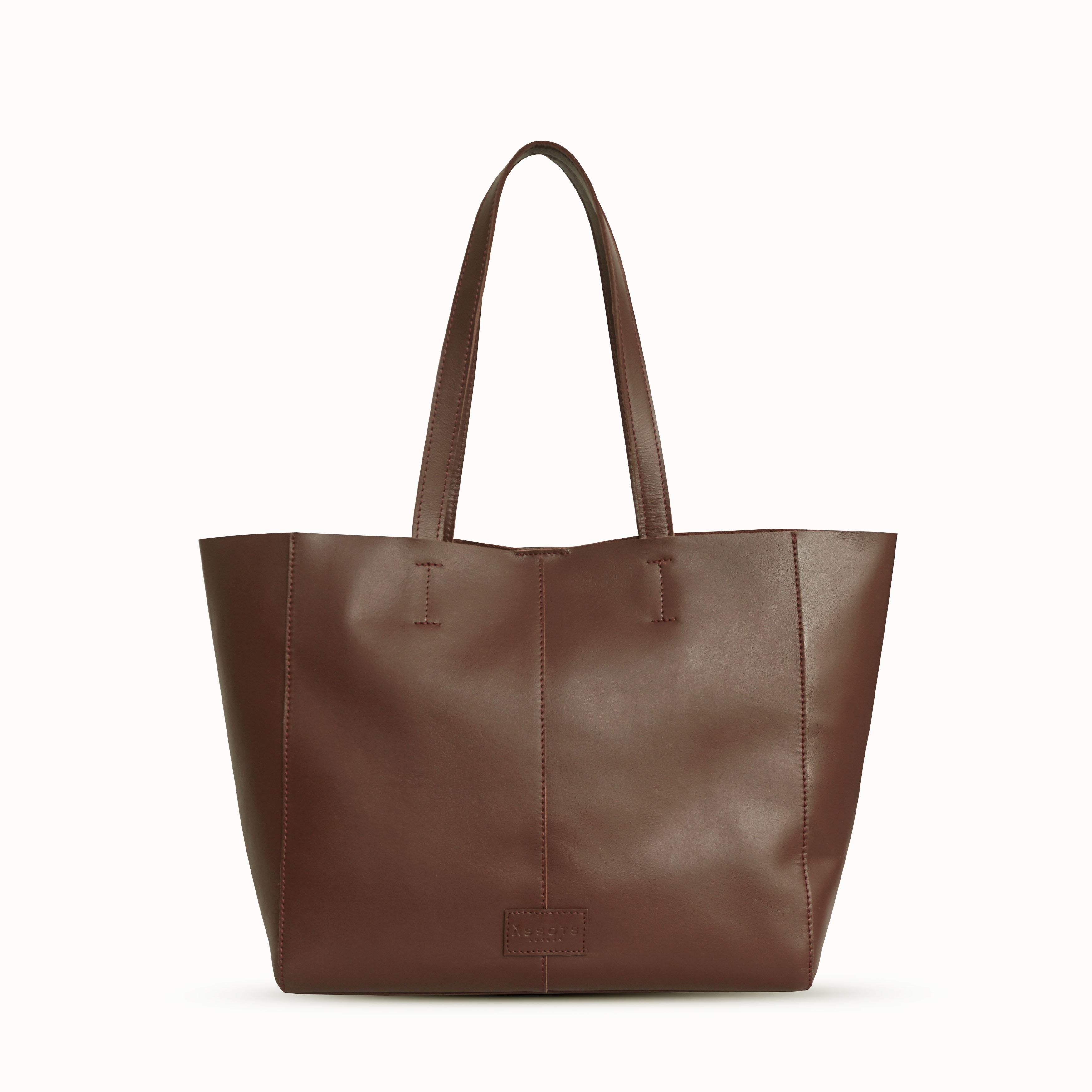 'ABINGDON' Tan Real Leather Designer Tote Bag