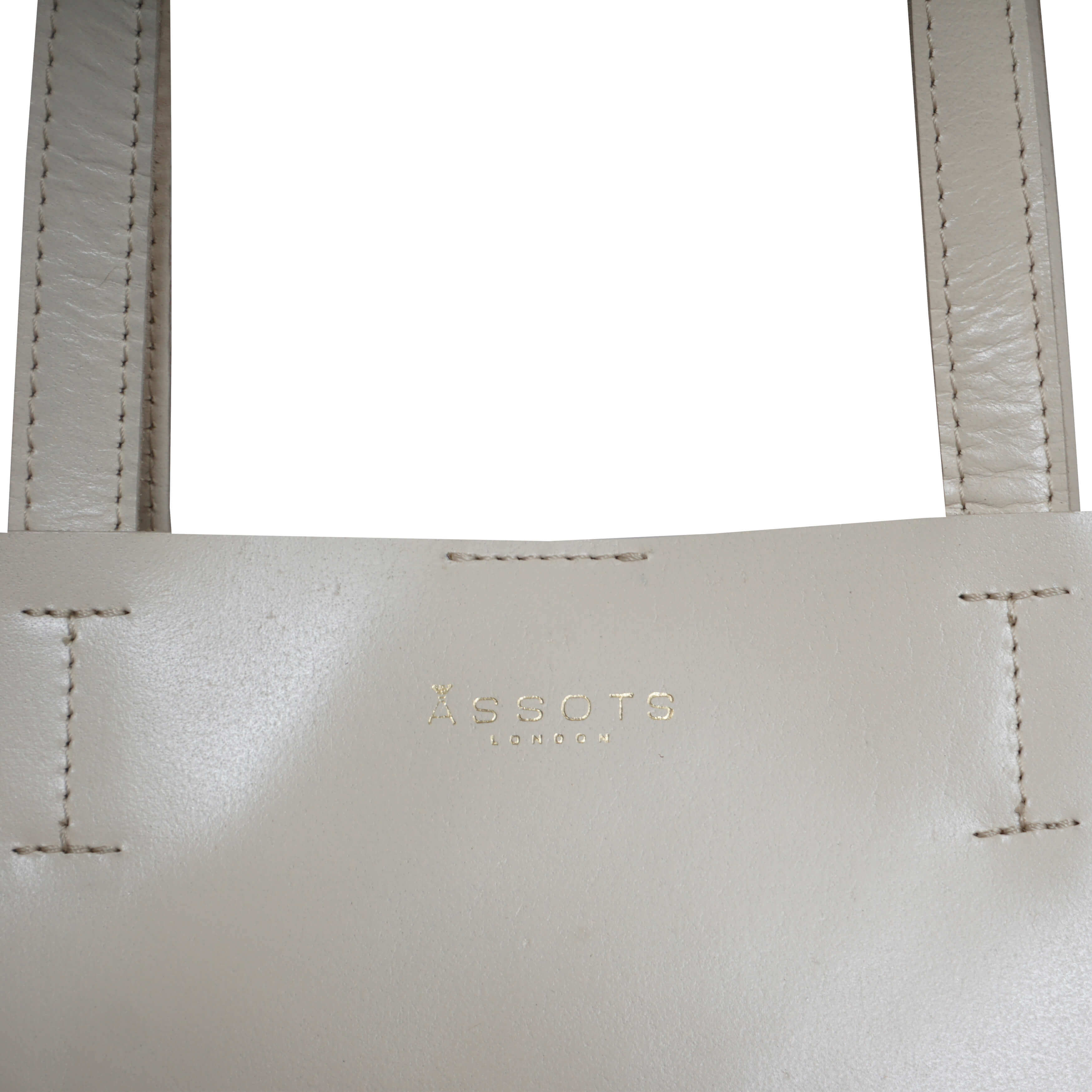 'ADELA' Cream Smooth Real Leather Unlined Designer Tote Bag