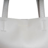 'ADELA' Ice Grey Smooth Real Leather Unlined Designer Tote Bag