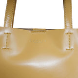 'ADELA' Mustard Smooth Real Leather Unlined Designer Tote Bag