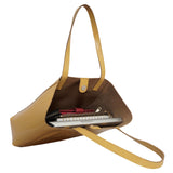 'ADELA' Mustard Smooth Real Leather Unlined Designer Tote Bag