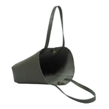 'ADELA' Khaki Smooth Real Leather Unlined Designer Tote Bag