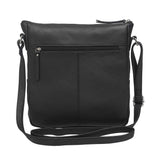 'AGATHA' Black Real Soft Pebble Grain Leather Crossbody Bag