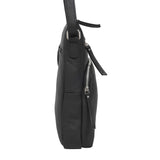 'AGATHA' Black Real Soft Pebble Grain Leather Crossbody Bag