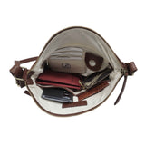 'AGATHA' Brown Vintage Polished VT Real Leather Crossbody Bag