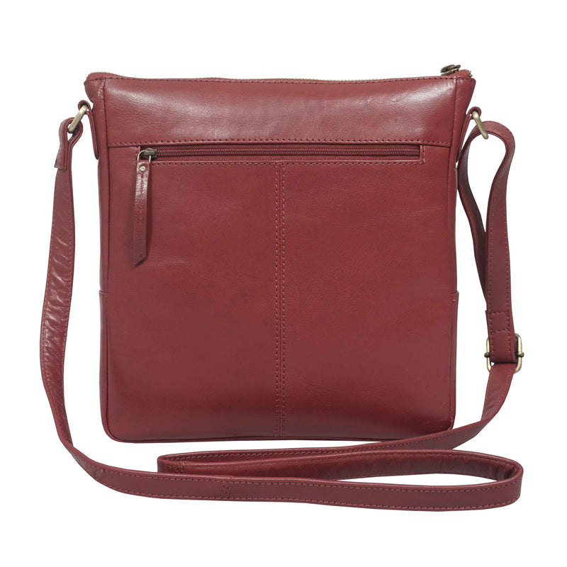'AGATHA' Chillipepper Red Vintage Polished VT Real Leather Crossbody Bag