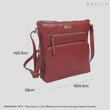 'AGATHA' Chillipepper Red Vintage Polished VT Real Leather Crossbody Bag