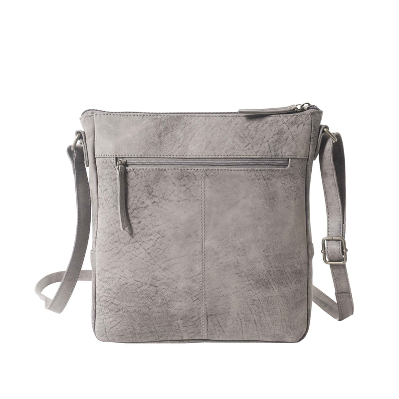 'AGATHA' Distressed Grey Vintage VT Real Leather Crossbody Bag