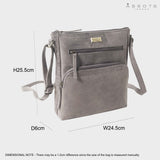 'AGATHA' Distressed Grey Vintage VT Real Leather Crossbody Bag