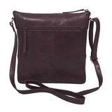 'AGATHA' Plum Vintage Polished VT Real Leather Crossbody Bag