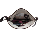 'AGATHA' Plum Vintage Polished VT Real Leather Crossbody Bag