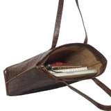 'AGNES' Brown Croc Real Leather Designer Tote Bag