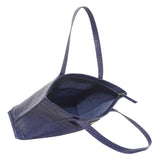 'AGNES' Navy Croc Real Leather Designer Tote Bag