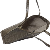 'AGNES' Olive Croc Real Leather Designer Tote Bag