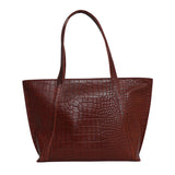 'AGNES' Red Croc Real Leather Designer Tote Bag