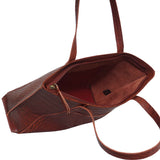 'AGNES' Red Croc Real Leather Designer Tote Bag