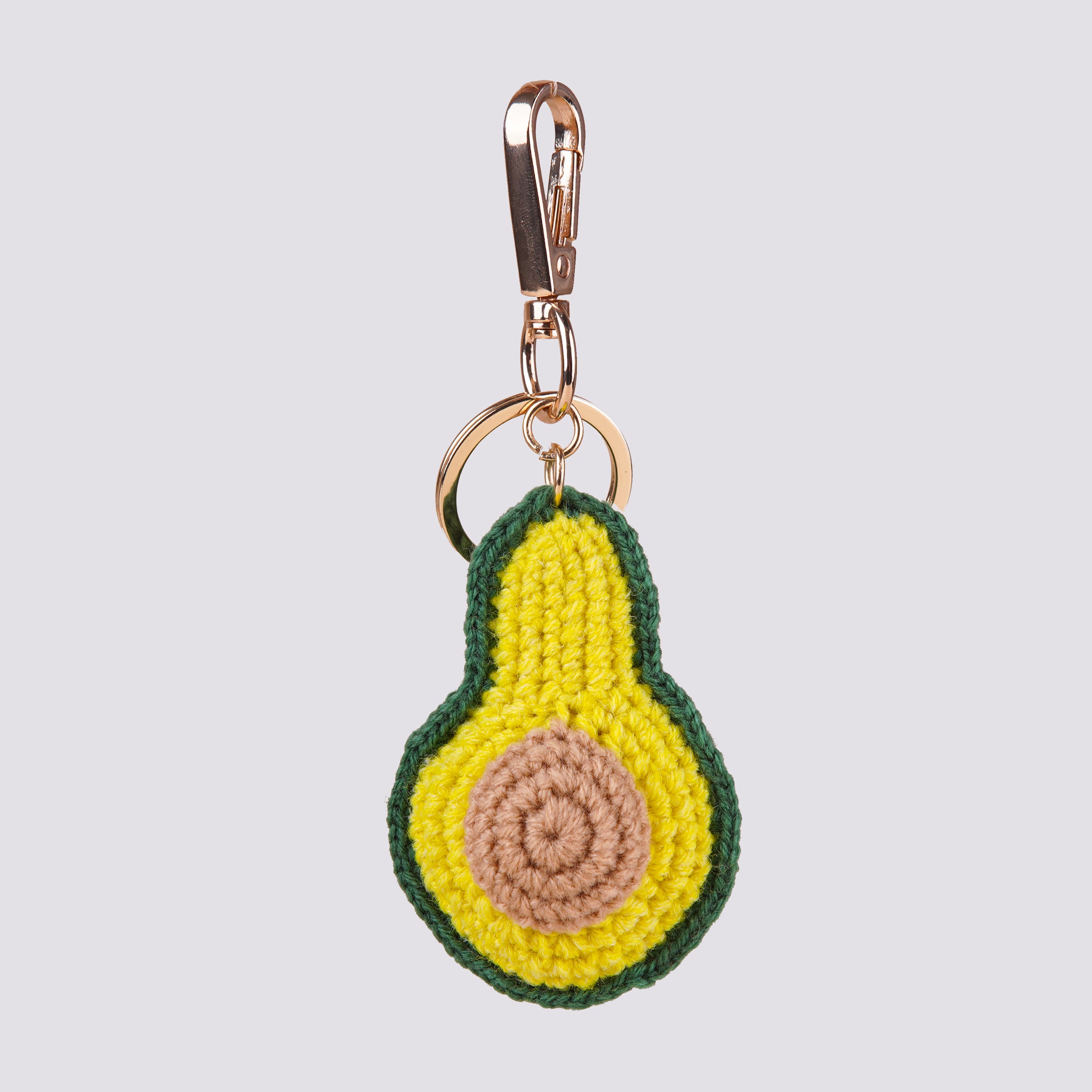 The Avocado Hand Crochet Gold Bag Charm