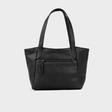 'URBAN TOTE' Black Pebble Grain Real Leather Work Tote Bag