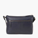 'BECKY' Navy Pebble Grain Real Leather Crossbody Bag