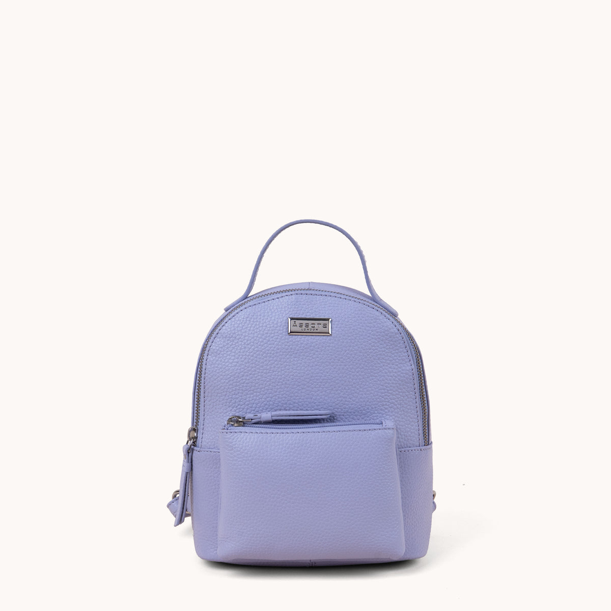 'BETTY' Lilac Pebble Grain Real Leather Mini Backpack