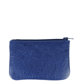 'Poppy' Blue Iris Full Grain Leather Zip Top Coin Purse
