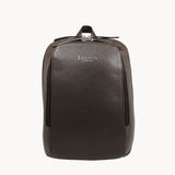 'BAKER' Mokka Brown Full Grain Leather Double Zip Laptop Backpack