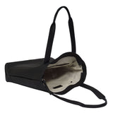 'Barbara' Black Soft Full Grain Leather Tote Bag