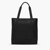 'Barbara' Black Soft Full Grain Leather Tote Bag