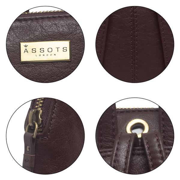 'BELLA' Burgundy Pebble Grain Small Leather Backpack