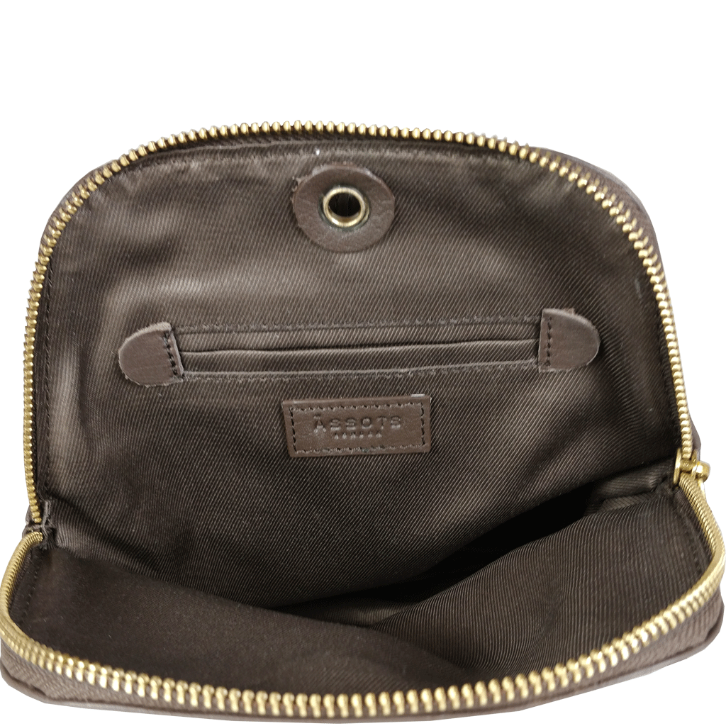 'BELLA' Mokka Brown Pebble Grain Small Leather Backpack